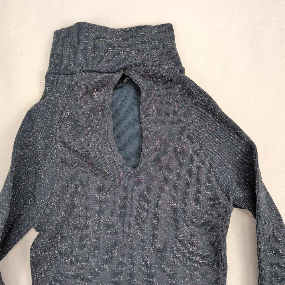 Free People Metallic‎ Turtleneck Long-Sleeve Bodysuit XS